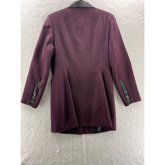 Mary Mcfadden Collection Womens Suit Jacket Blazer Purple Heathered Pockets 10 - Picture 2 of 9